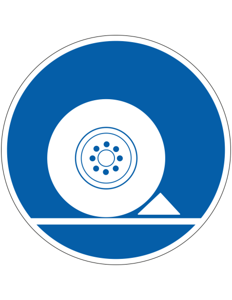 Wielkeg verplicht sticker - blauw wit - rond - symbool wielkeg op blauwe achtergrond