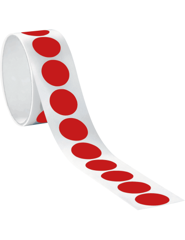 Ronde rode markeringsstickers - zelfklevende folie - 100 stuks op rol