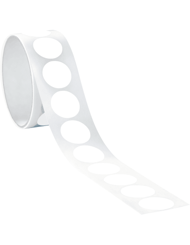Ronde witte markeringsstickers - zelfklevende folie - 100 stuks op rol