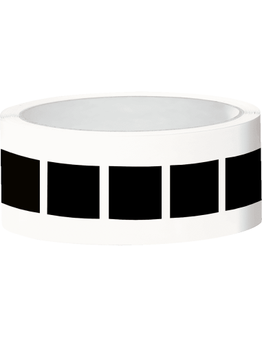 Vierkante markeringsstickers - zelfklevende folie - 25 x 25 mm - 100 stuks op rol