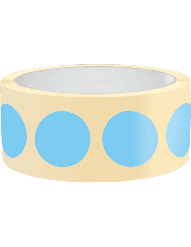 Ronde blauwe markeringsstickers - zelfklevend papier - 500 stuks op rol