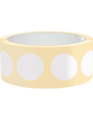 Ronde witte markeringsstickers - zelfklevend papier - 500 stuks op rol