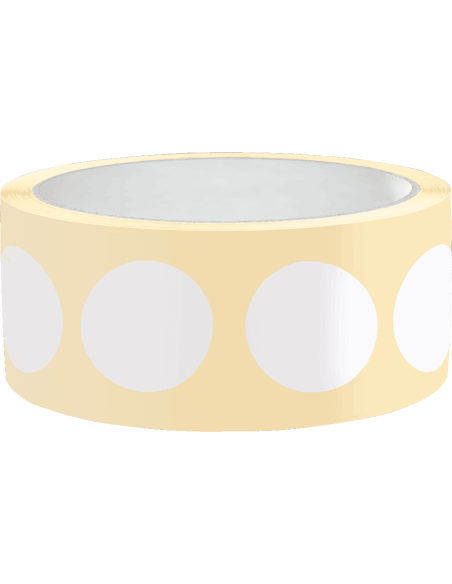 Ronde witte markeringsstickers - zelfklevend papier - 500 stuks op rol