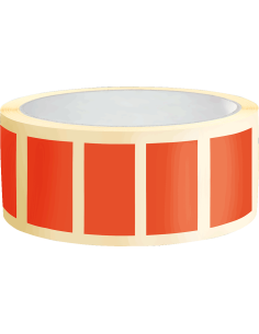 Rechthoekige markeringsstickers - zelfklevend papier - 50 x 25 mm - 500 stuks op rol