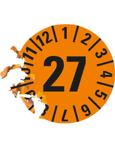 Keuringssticker jaartal 27, 15 mm, 420 per boekje