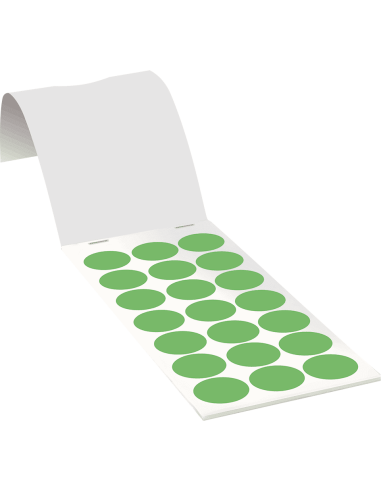 Ronde groene markeringsstickers in boekje - zelfklevend papier