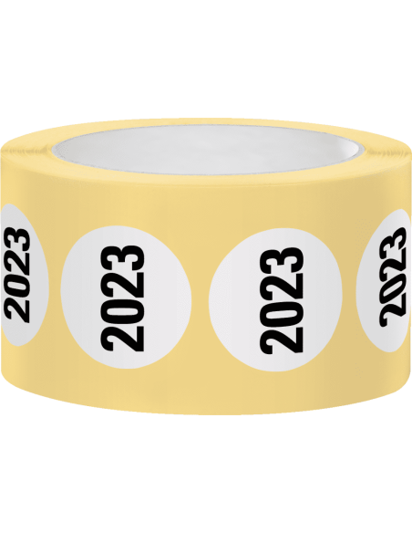 Markeringssticker 2023 - zelfklevend papier - 37 mm - 500 stuks op rol