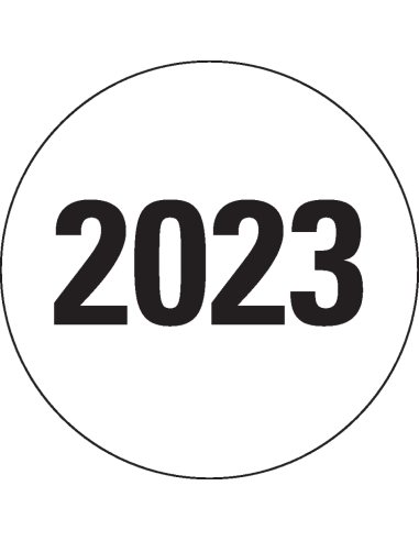 Markeringssticker 2023 - zelfklevend papier - 37 mm - 500 stuks op rol