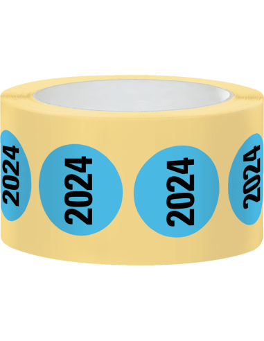 Markeringssticker 2024 - zelfklevend papier - 37 mm - 500 stuks op rol