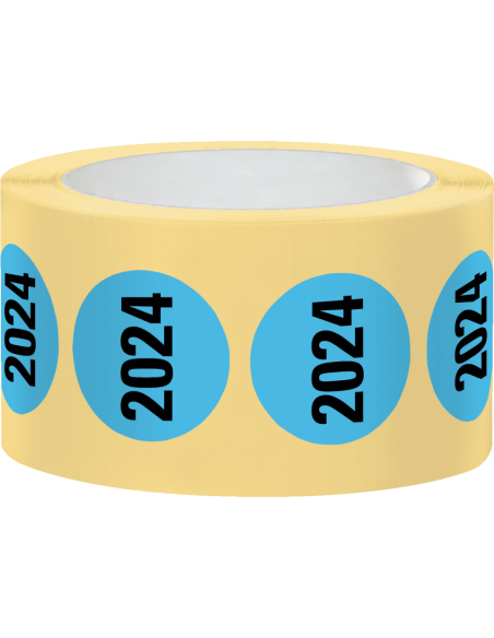 Markeringssticker 2024 - zelfklevend papier - 37 mm - 500 stuks op rol