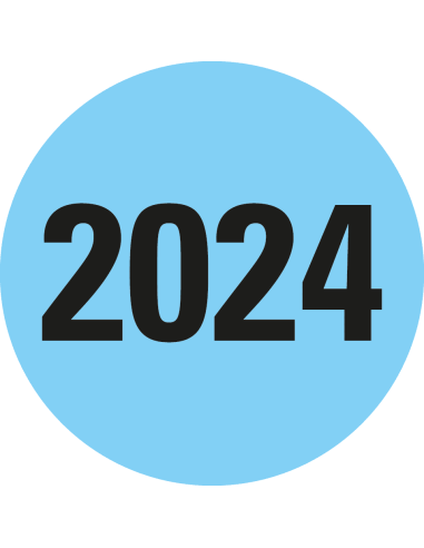Markeringssticker 2024 - zelfklevend papier - 37 mm - 500 stuks op rol