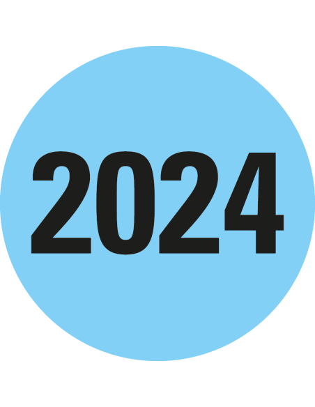 Markeringssticker 2024 - zelfklevend papier - 37 mm - 500 stuks op rol