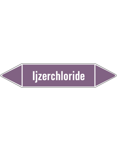 Ijzerchloride base leidingmarkering op vel, paars wit, Nederlandse tekst Ijzerchloride base