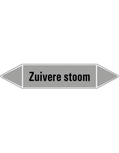 Zuivere stoom leidingmarkering op vel - grijs - zwarte tekst Zuivere stoom