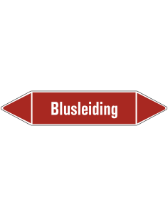 Blusleiding leidingmarkering op vel - rood - witte tekst Blusleiding