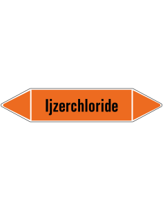 IJzerchloride leidingmarkering op vel, oranje zwart, Nederlandse tekst ijzerchloride