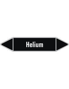 Helium leidingmarkering op vel, wit, zwart, Nederlandse tekst Helium