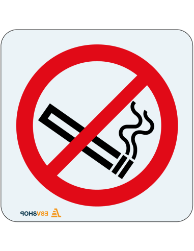 Raamsticker niet roken, P002 - rood wit - vierkant - symbool roken verboden met rode streep