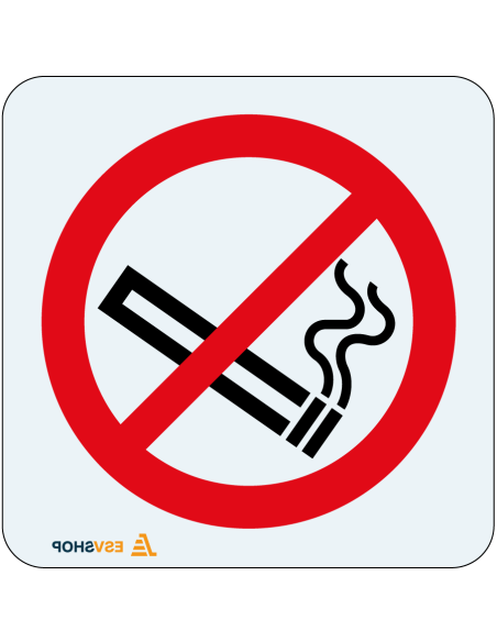 Raamsticker niet roken, P002 - rood wit - vierkant - symbool roken verboden met rode streep