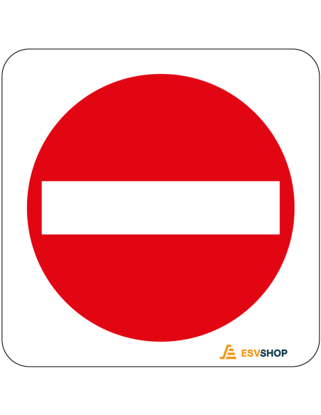 Raamsticker verboden in te rijden, C2, rood wit, rond, rode cirkel met witte streep