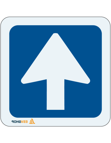 Raamsticker eenrichtingsweg, C3, blauw wit, vierkant, blauw vierkant met witte pijl