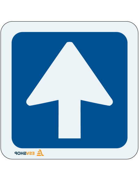 Raamsticker eenrichtingsweg, C3, blauw wit, vierkant, blauw vierkant met witte pijl