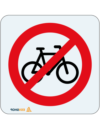 Raamsticker verboden voor fietsen, C14, rood wit, rond, symbool fiets met rode streep