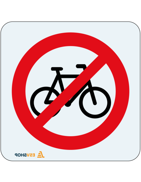 Raamsticker verboden voor fietsen, C14, rood wit, rond, symbool fiets met rode streep