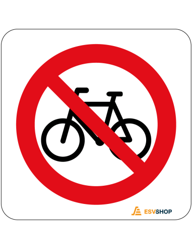 Raamsticker verboden voor fietsen, C14, rood wit, rond, symbool fiets met rode streep