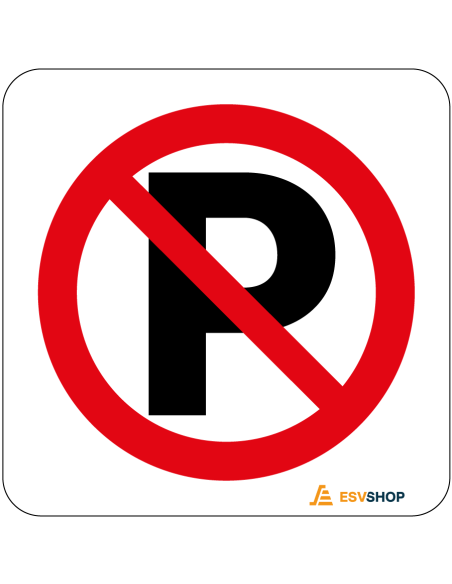 Raamsticker verboden te parkeren, rood wit, rond, P met rode streep