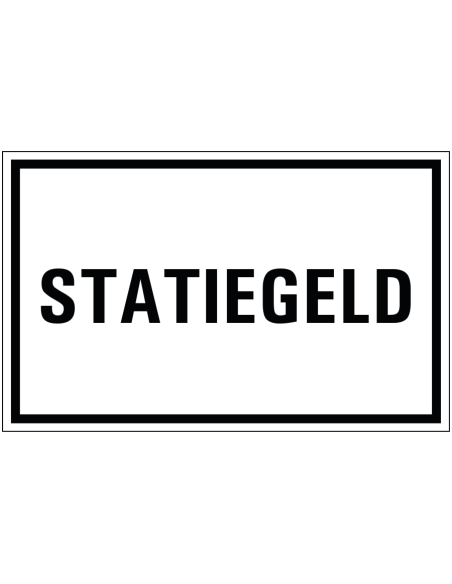 Statiegeld tekstbord, zwart wit, rechthoekig, tekst statiegeld met zwarte rand