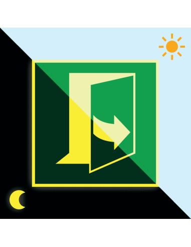 Lichtgevende deur trekken links sticker, 100 x 100 mm, E057