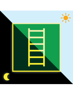 Extra lichtgevend vluchtladder bord, kunststof, E059