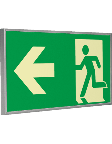 Extra lichtgevend nooduitgang bord pijl links in frame