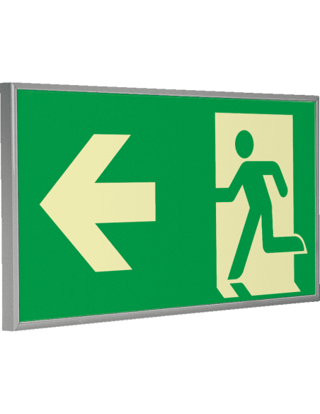 Extra lichtgevend nooduitgang bord pijl links in frame