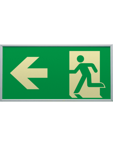 Extra lichtgevend nooduitgang bord pijl links in frame