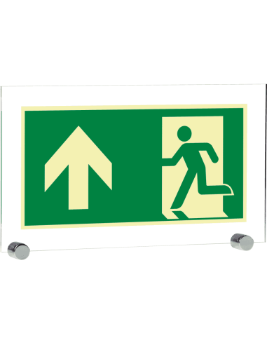 Extra lichtgevend nooduitgang bord pijl boven - acryl