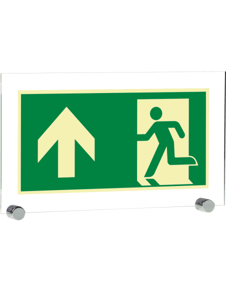 Extra lichtgevend nooduitgang bord pijl boven - acryl