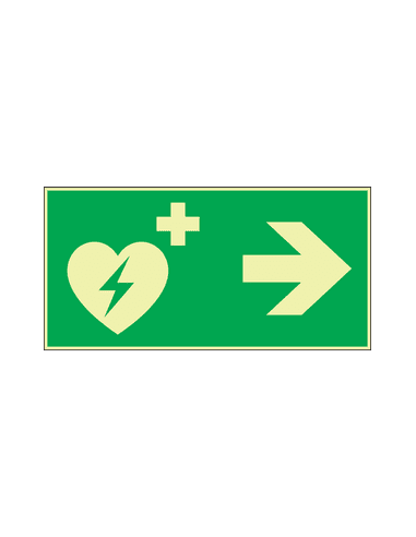 Extra lichtgevend AED bord met pijl rechts kopen?
