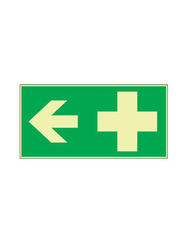 Extra lichtgevend EHBO bord met pijl links kopen?