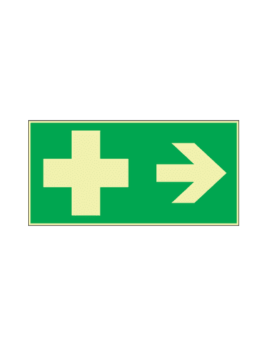 Extra lichtgevend EHBO bord met pijl rechts kopen?