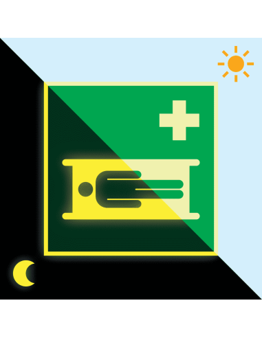 Extra lichtgevende barncard sticker, E013, groen wit, vierkant