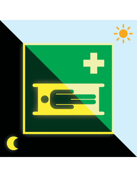 Extra lichtgevende barncard sticker, E013, groen wit, vierkant