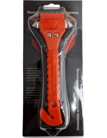 Mexxo lifehammer auto, oranje, met gordelmes