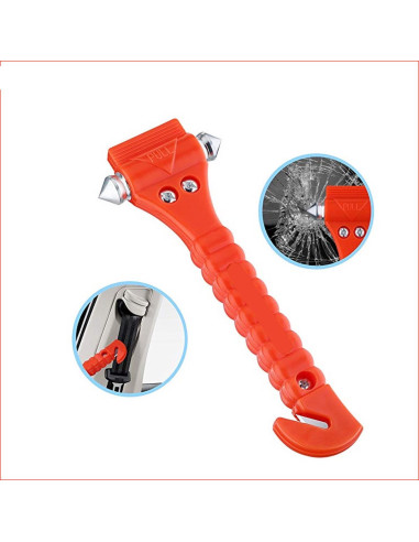 Mexxo lifehammer auto, oranje, met gordelmes