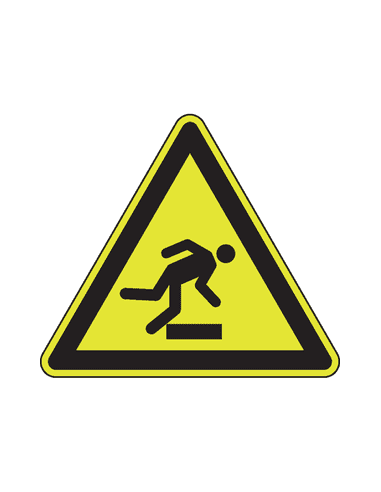 Extra lichtgevende struikelgevaar sticker - W007