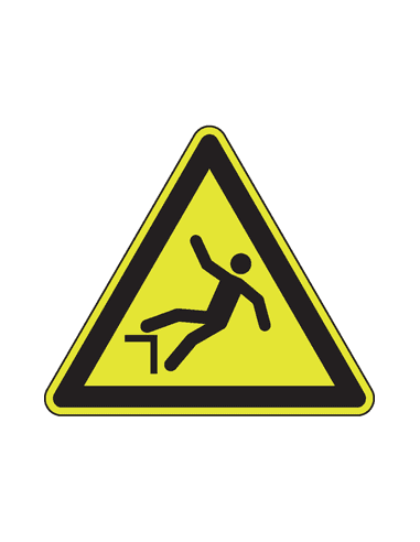 Extra lichtgevend pas op valgevaar bord - kunststof - W008