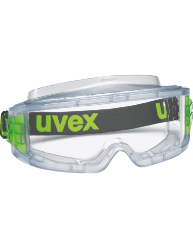Uvex ultravision 9301-906 ruimzichtbril, groen met zwarte band, transparante lens