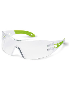 Uvex pheos s 9192-725 veiligheidsbril, transparant groene pootjes, transparante lens