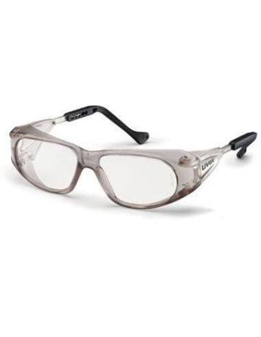 Uvex meteor 9134-005 veiligheidsbril, grijs met zwarte pootjes, transparante lens